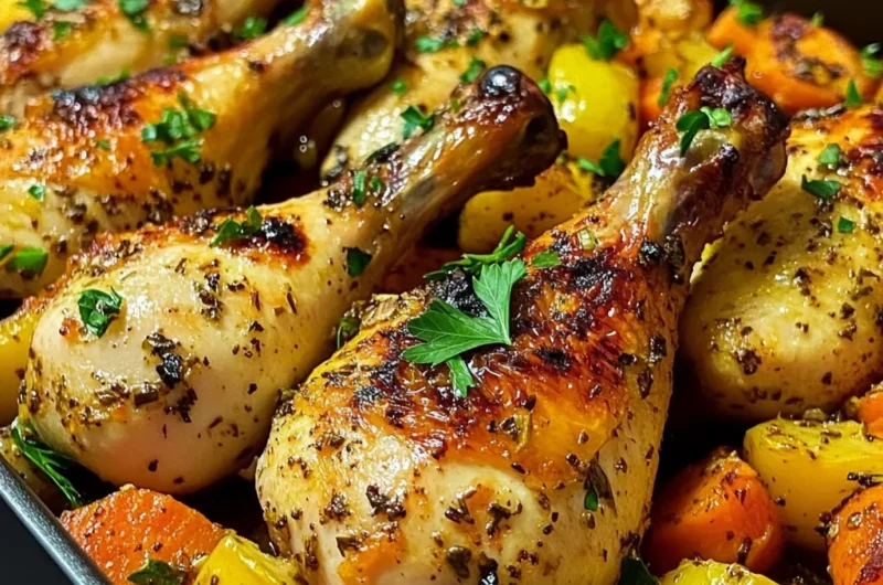 Ultimate Baked Chicken Drumsticks with Herb-Roasted Veggies