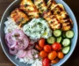 Ultimate Greek Halloumi Bowl with Tzatziki & Veggie Medley