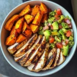Ultimate Grilled Chicken Power Bowl with Sweet Potato Wedges & Fresh Salsa