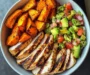 Ultimate Grilled Chicken Power Bowl with Sweet Potato Wedges & Fresh Salsa