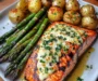 Ultimate Grilled Salmon with Cheesy Asparagus & Herb-Roasted Baby Potatoes