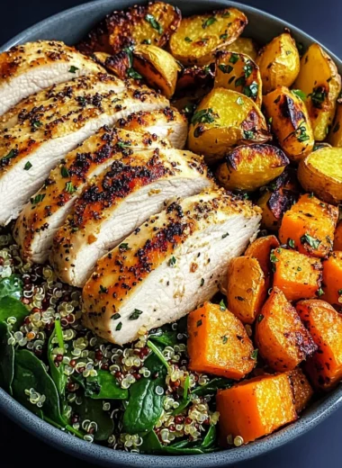 Ultimate Power Bowl: Roasted Chicken, Veggies & Quinoa Madness
