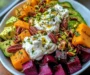 Vibrant Autumn Harvest Salad with Whipped Ricotta Clouds & Maple-Glazed Pecans